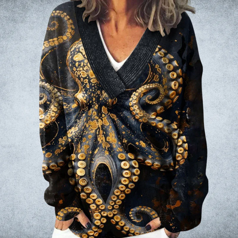 Pryselora - Vintage Printed Sweater - Bold Style and Everyday Comfort