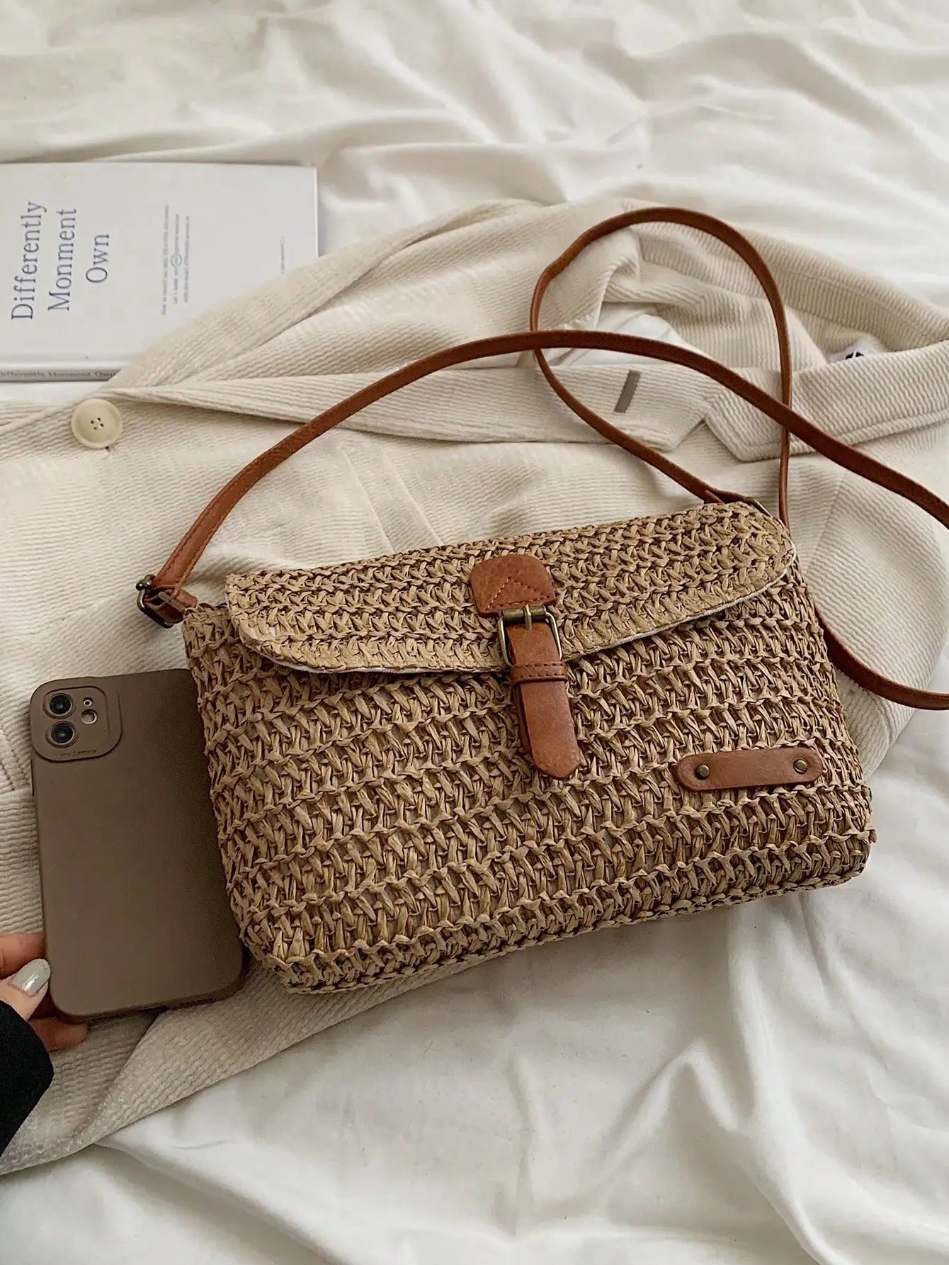 Evelien™ - Sac Bandoulière en Paille Naturelle – L’Accessoire Estival Incontournable