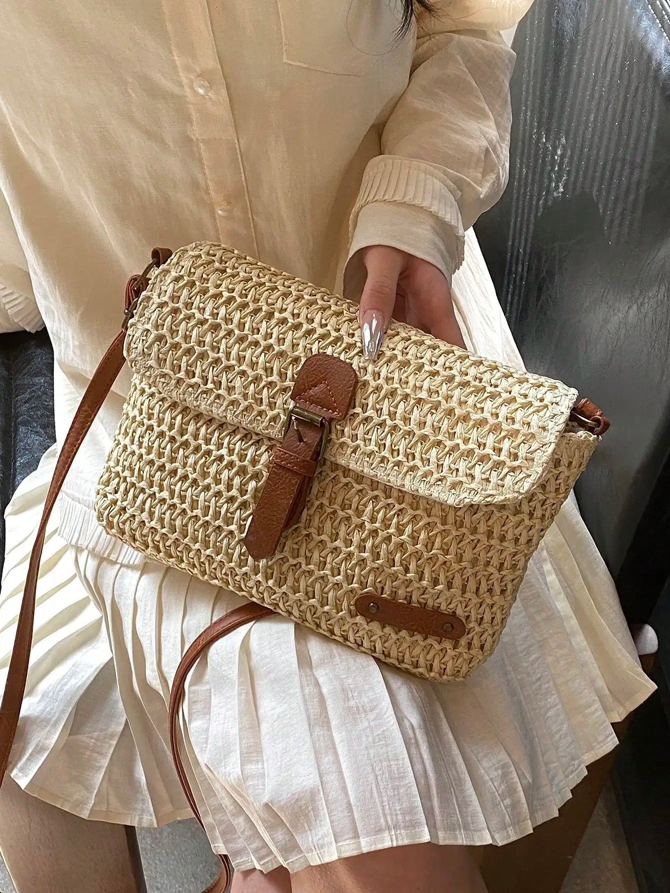 Evelien™ - Sac Bandoulière en Paille Naturelle – L’Accessoire Estival Incontournable