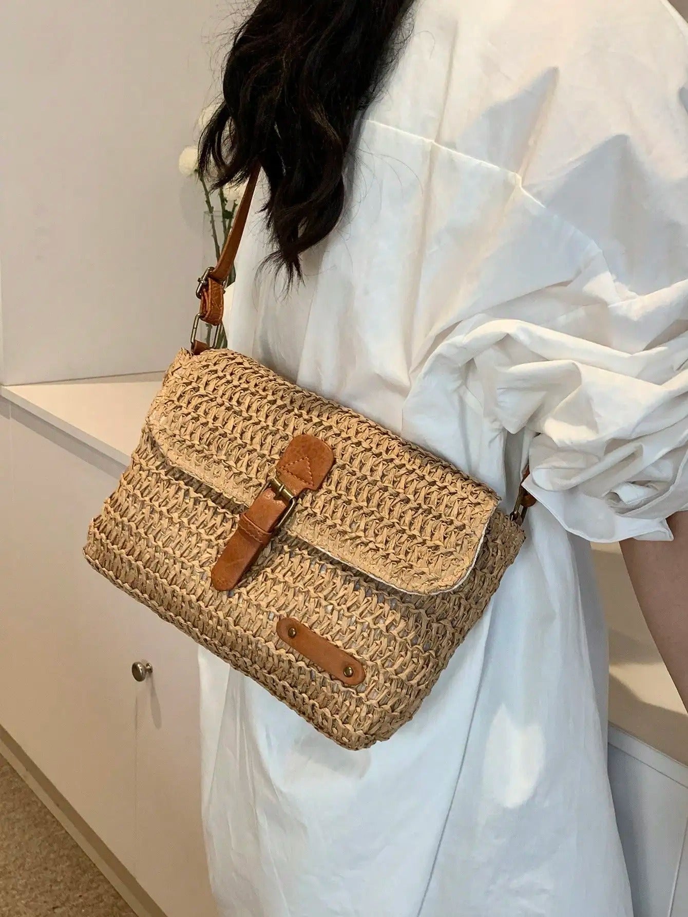 Evelien™ - Sac Bandoulière en Paille Naturelle – L’Accessoire Estival Incontournable