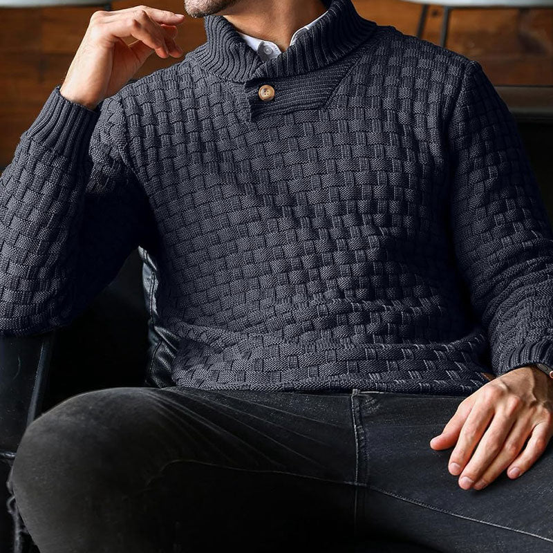 Mirko - Men's Textured High Neck Sweater 