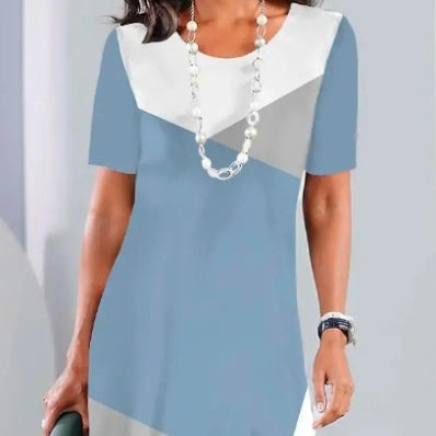 Dalia™ - Robe Plissée Femme avec Blocs de Couleurs