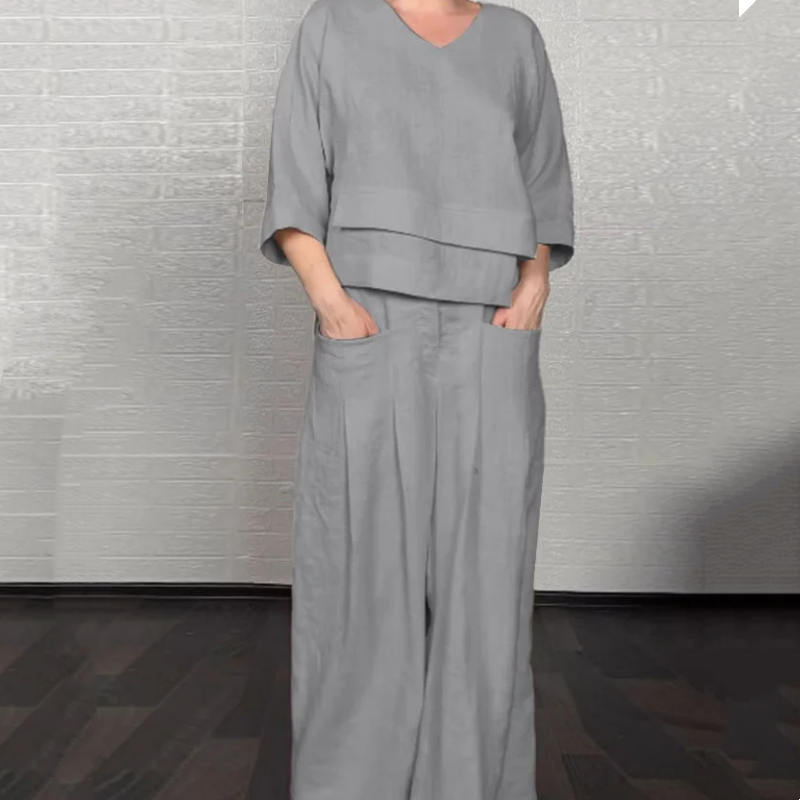 Ilyara - Women's Casual Cotton Linen Set