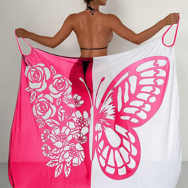 Kassara Women's Butterfly Print Swimsuit Cover Up