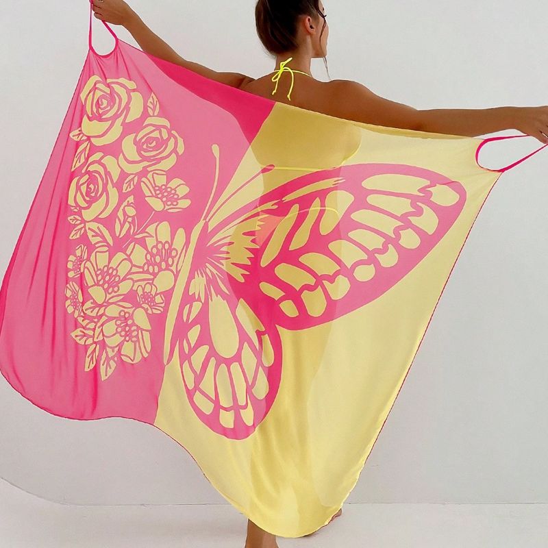 Kassara Women's Butterfly Print Swimsuit Cover Up