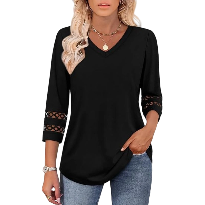 Heliona™ - Women's 3/4 Sleeve V-Neck Top 