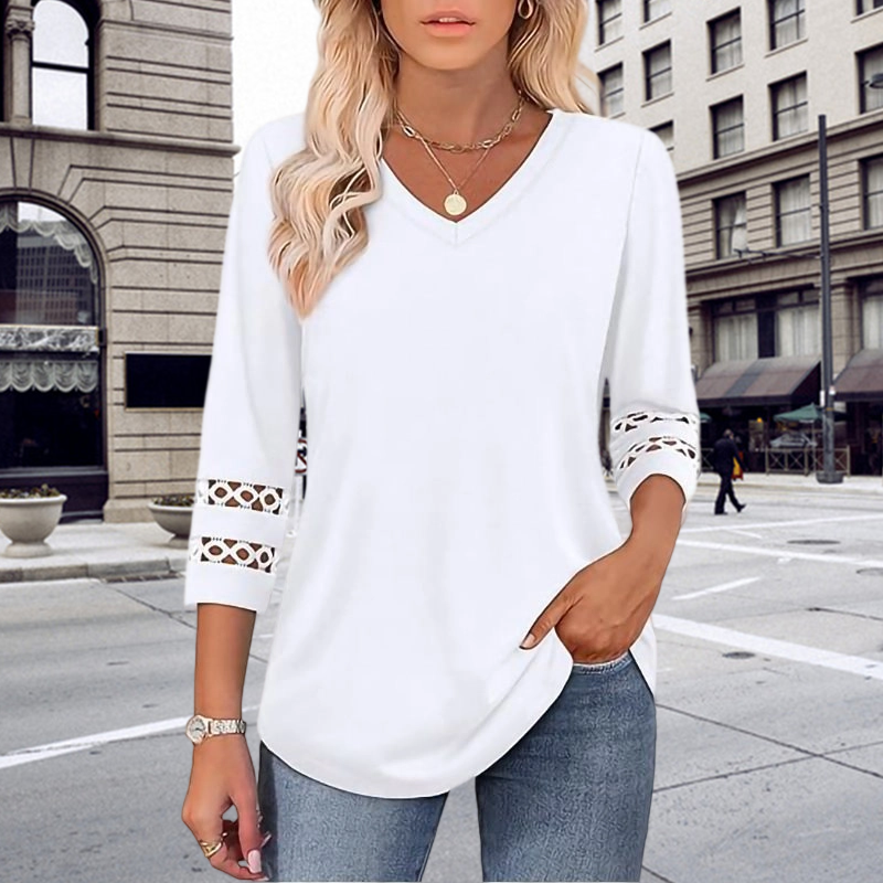 Heliona™ - Women's 3/4 Sleeve V-Neck Top 