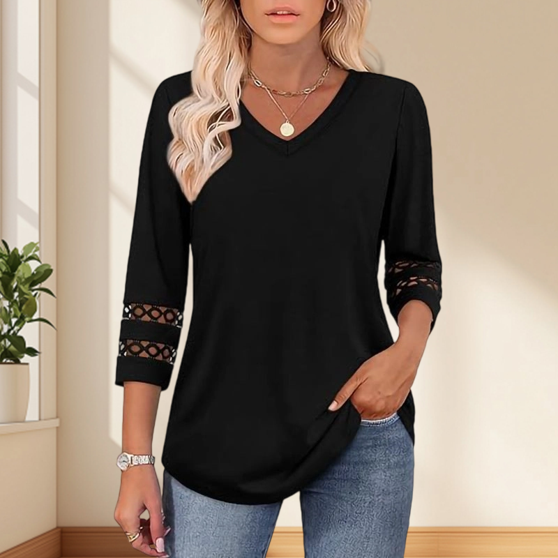 Heliona™ - Women's 3/4 Sleeve V-Neck Top 