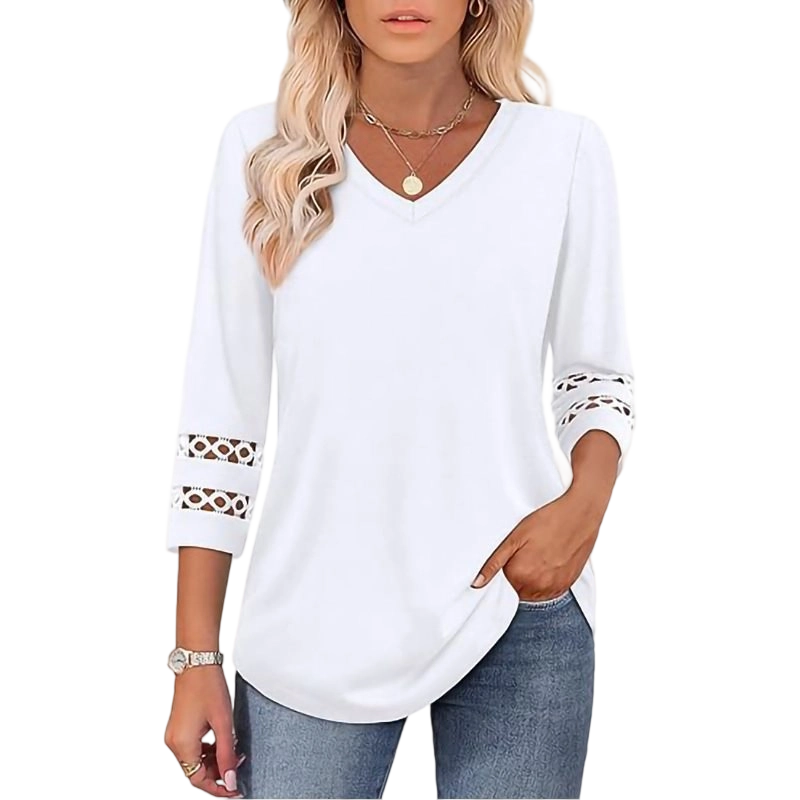 Heliona™ - Women's 3/4 Sleeve V-Neck Top 
