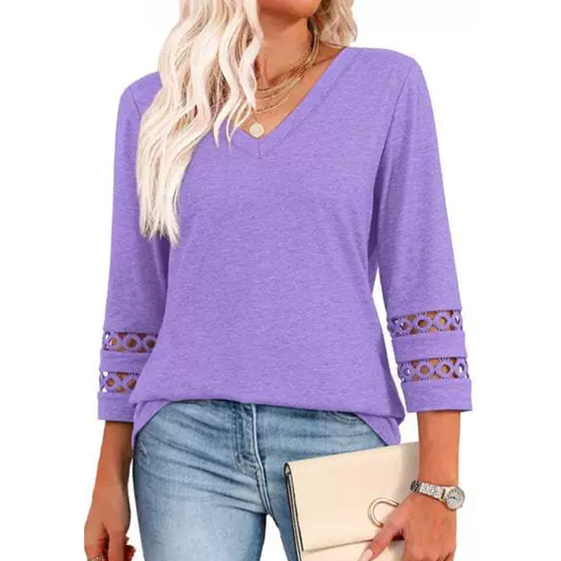 Heliona™ - Women's 3/4 Sleeve V-Neck Top 