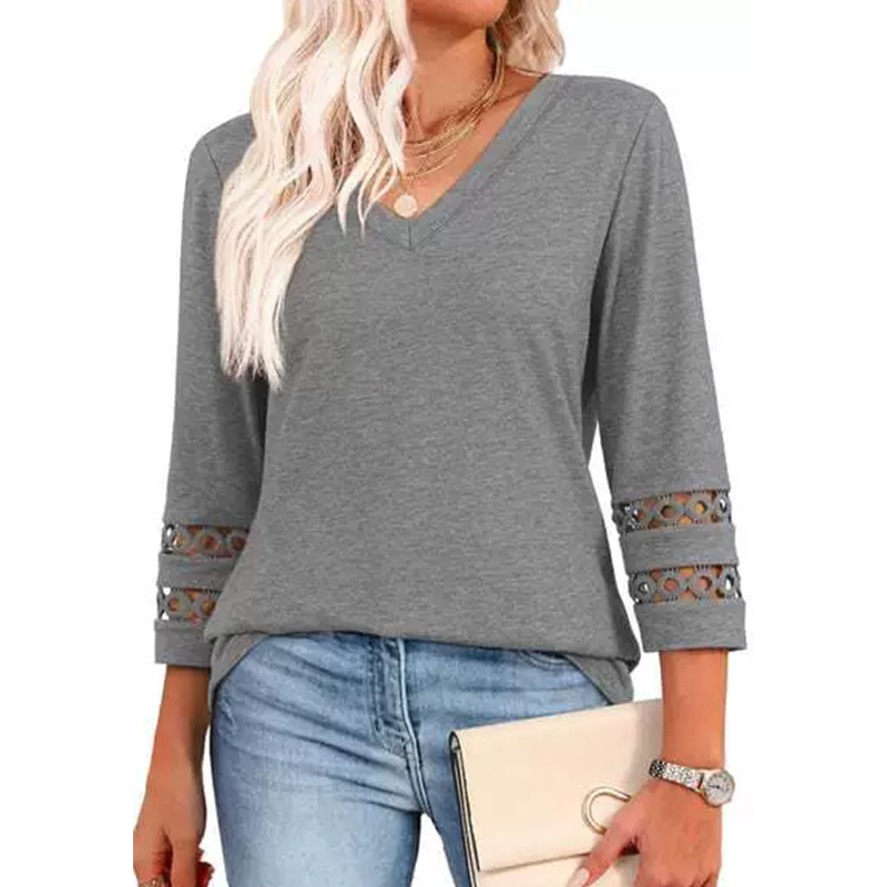 Heliona™ - Women's 3/4 Sleeve V-Neck Top 