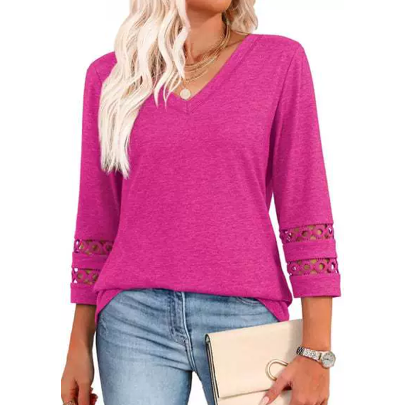 Heliona™ - Women's 3/4 Sleeve V-Neck Top 