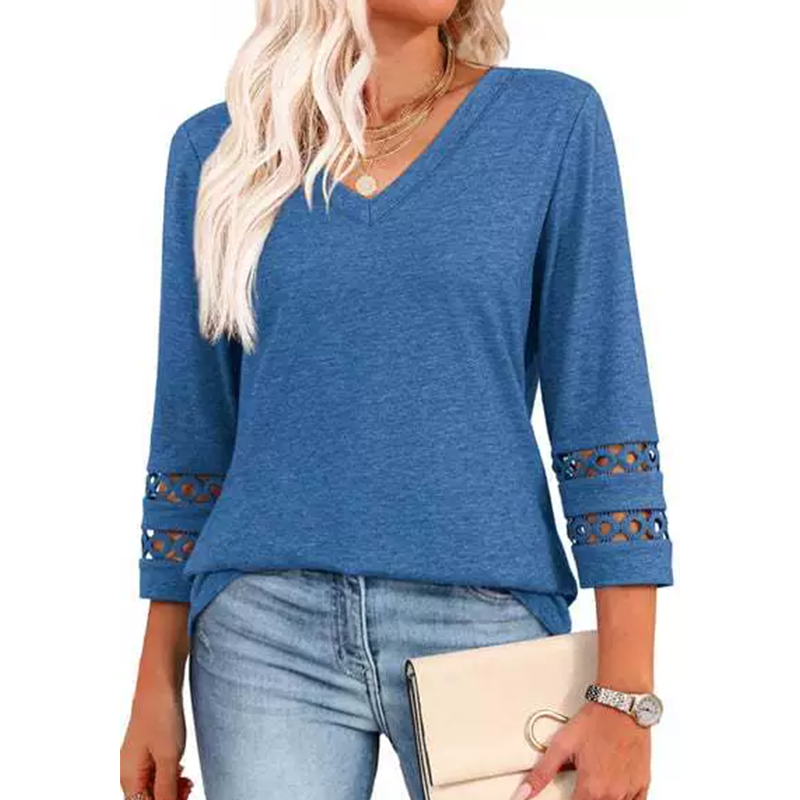 Heliona™ - Women's 3/4 Sleeve V-Neck Top 