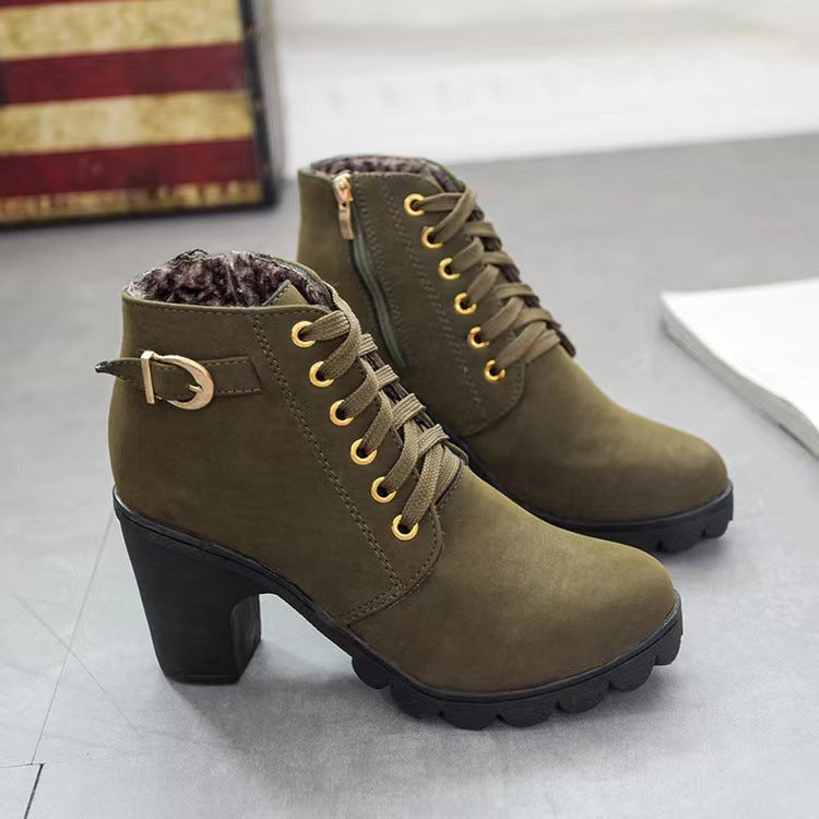 Noralyn - Women's chunky heel boots with non-slip sole 