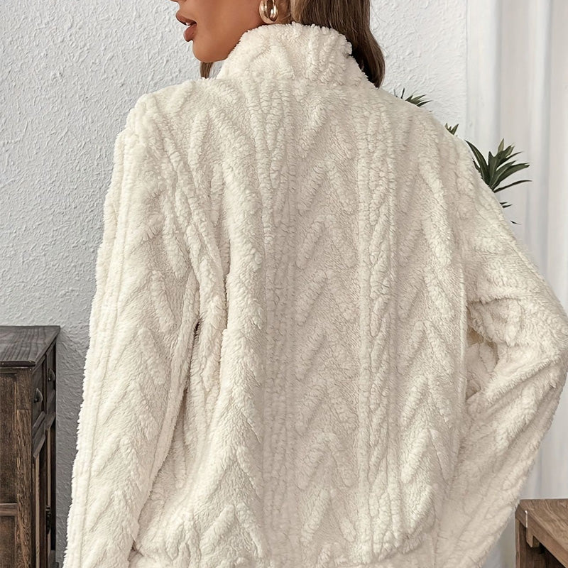 Isariel - Sweat Doux à Demi Zip avec Poches Chaudes