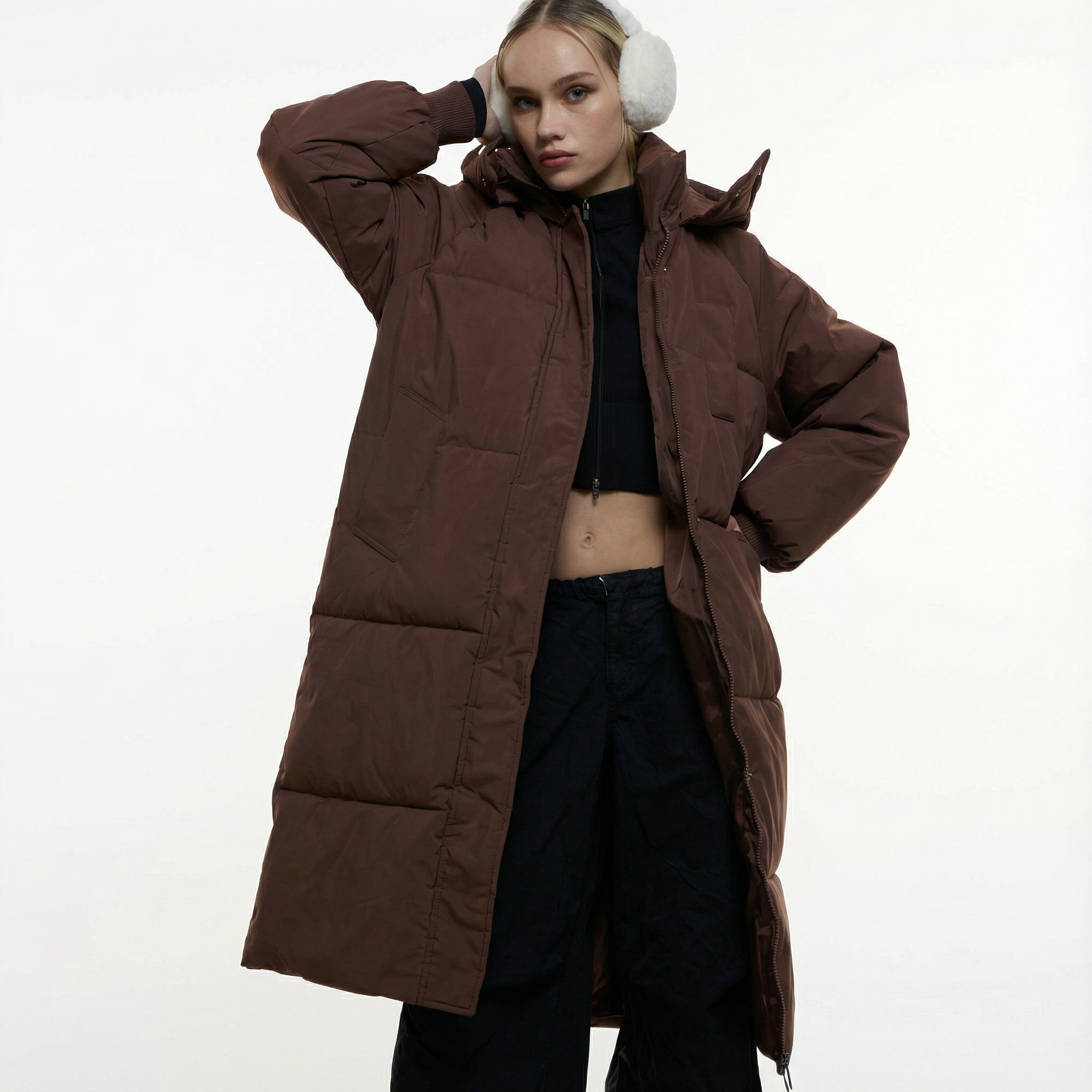 Aurelina - Elegant Quilted Long Winter Coat 