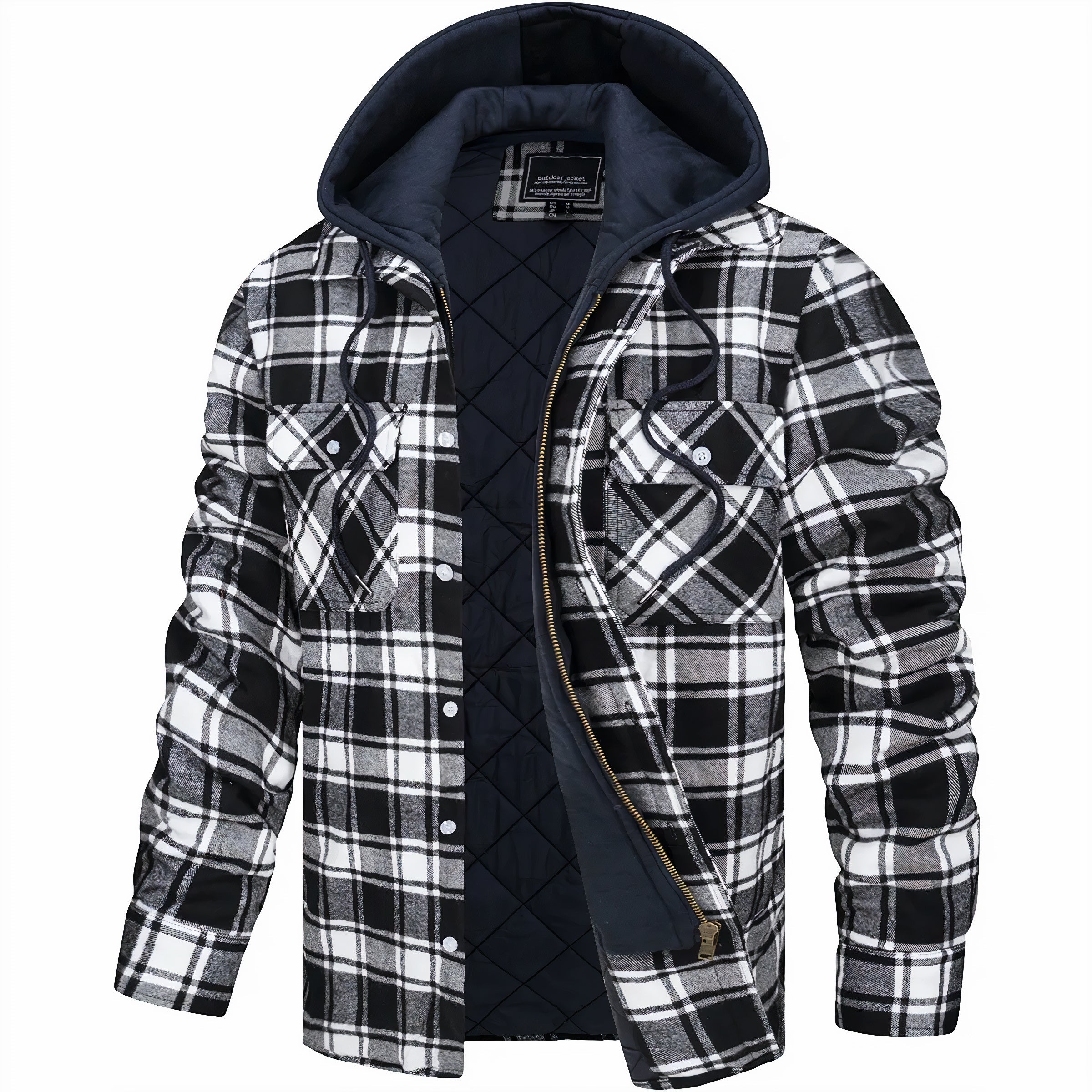 Mark- Veste zippée à carreaux pour un look moderne et hivernal
