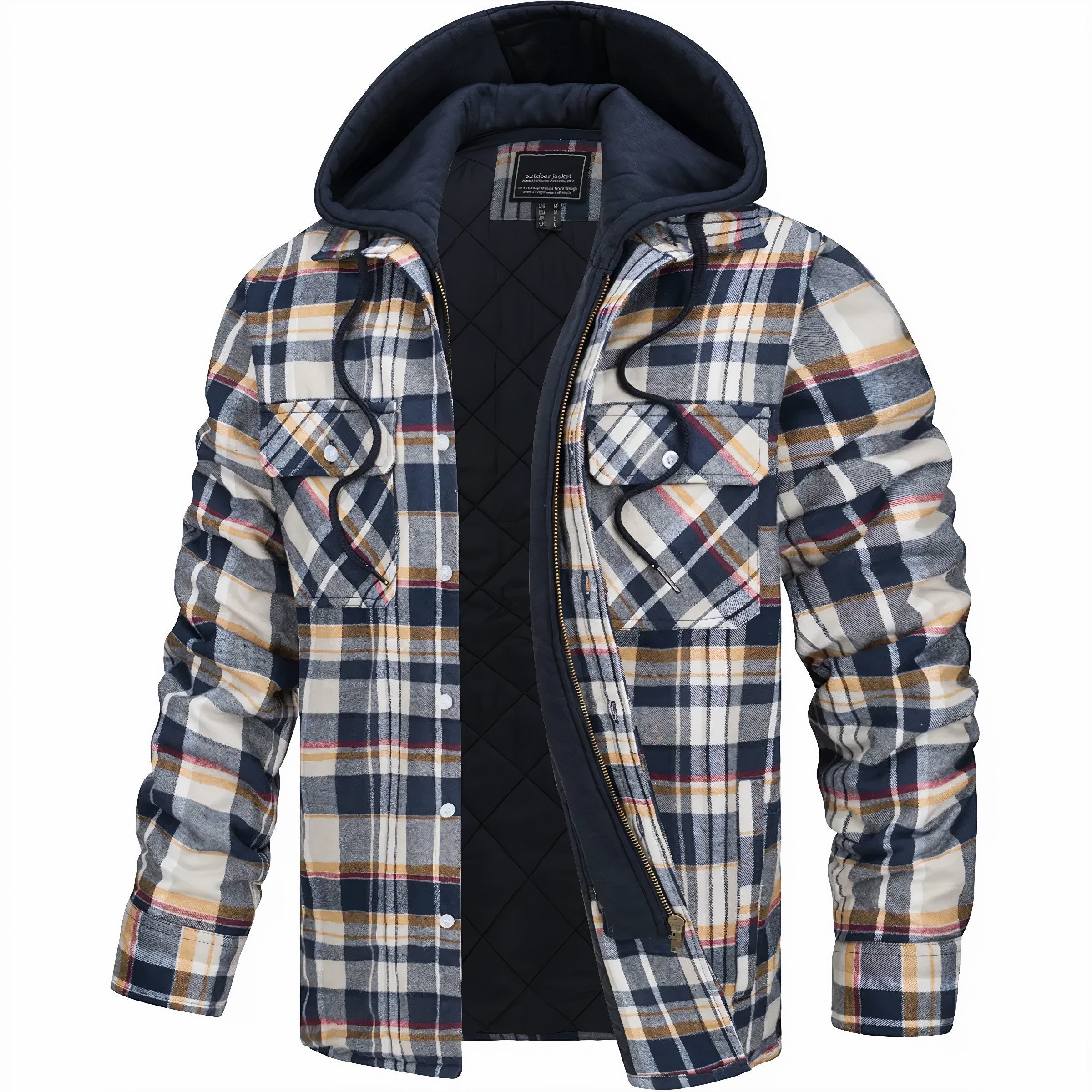 Mark- Veste zippée à carreaux pour un look moderne et hivernal