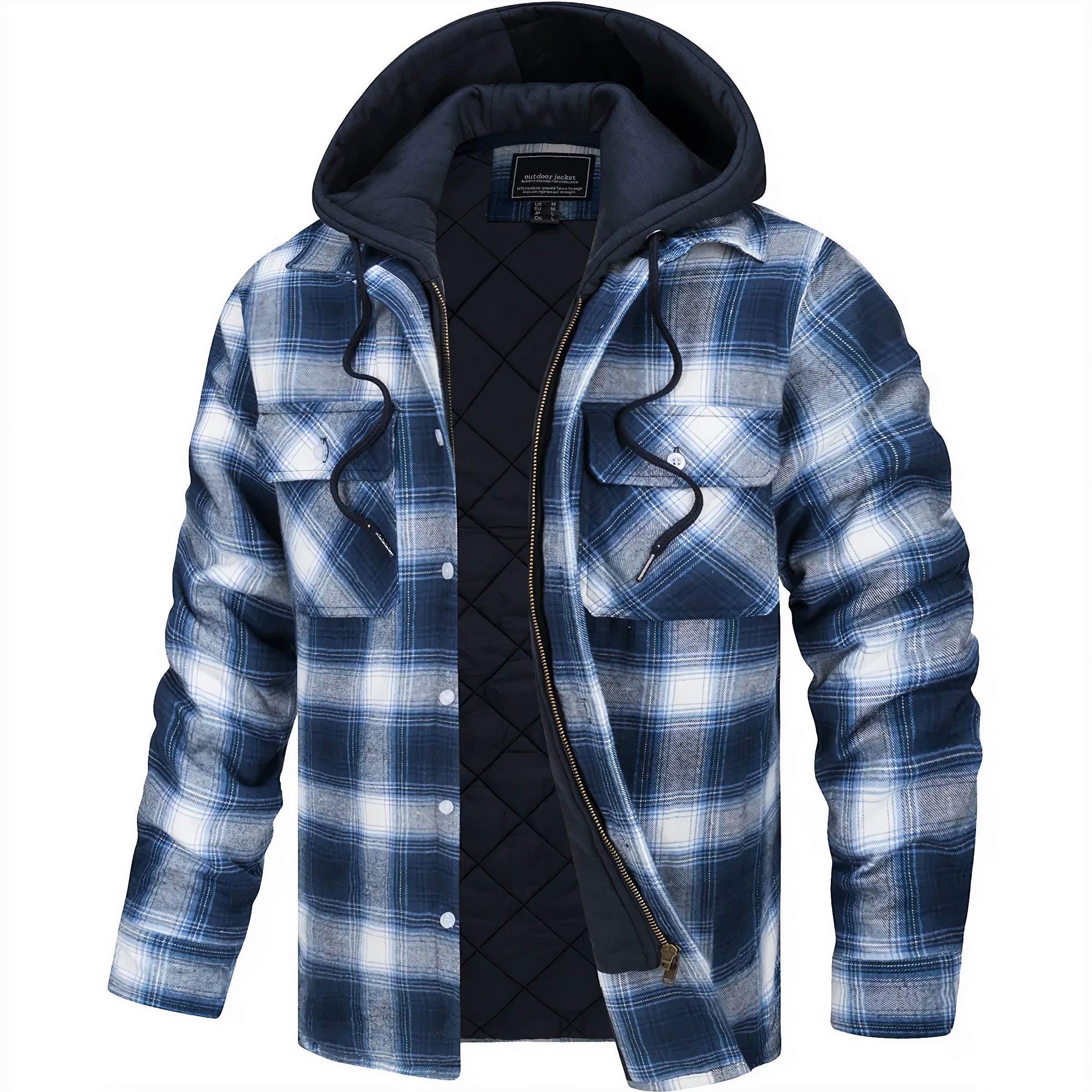 Mark- Veste zippée à carreaux pour un look moderne et hivernal