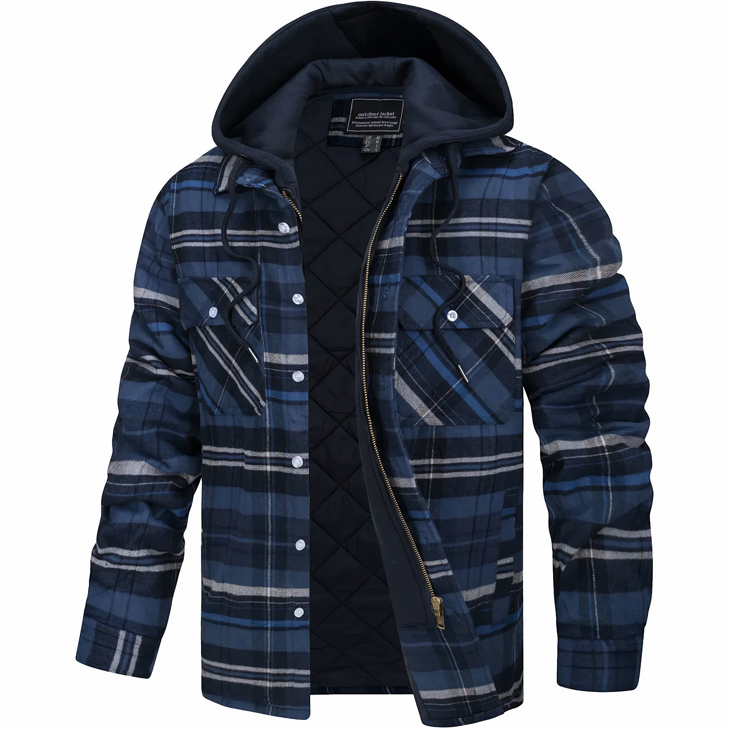 Mark- Veste zippée à carreaux pour un look moderne et hivernal