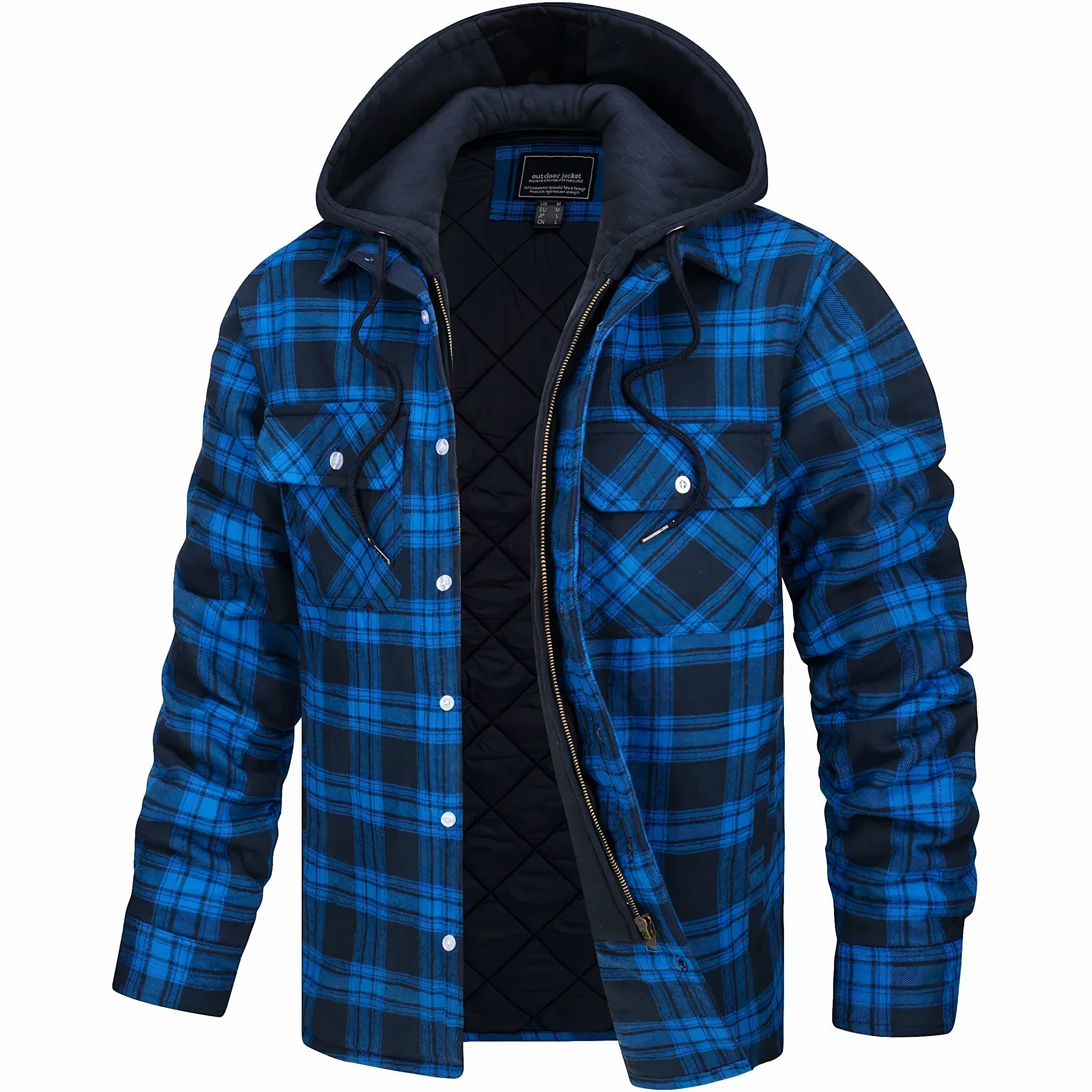Mark- Veste zippée à carreaux pour un look moderne et hivernal